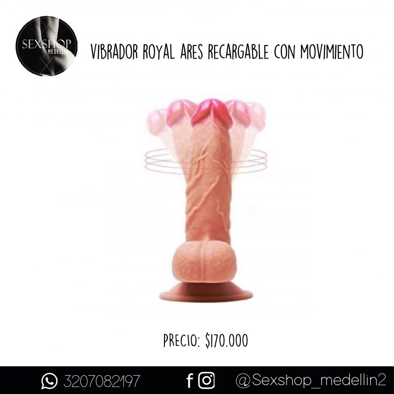 VIBRADOR ROYAL ARES RECARGABLE CON MOVIMIENTO