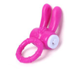 Anillo Vibrador Silicona Orejas De Conejo Rosado-CL