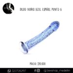 Dildo Vidrio Azul Espiral Punto G