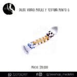 Dildo Vidrio Perlas Y Textura Punto G