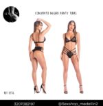 Conjunto Negro Panty Tiras