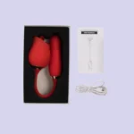 Vibrador Doble Estimulación Con Bala Vibradora Lotus Rojo - Imagen 3