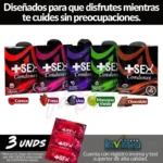 Sobre Condón Preservativo Aromatizado +Sex x3 - Imagen 2