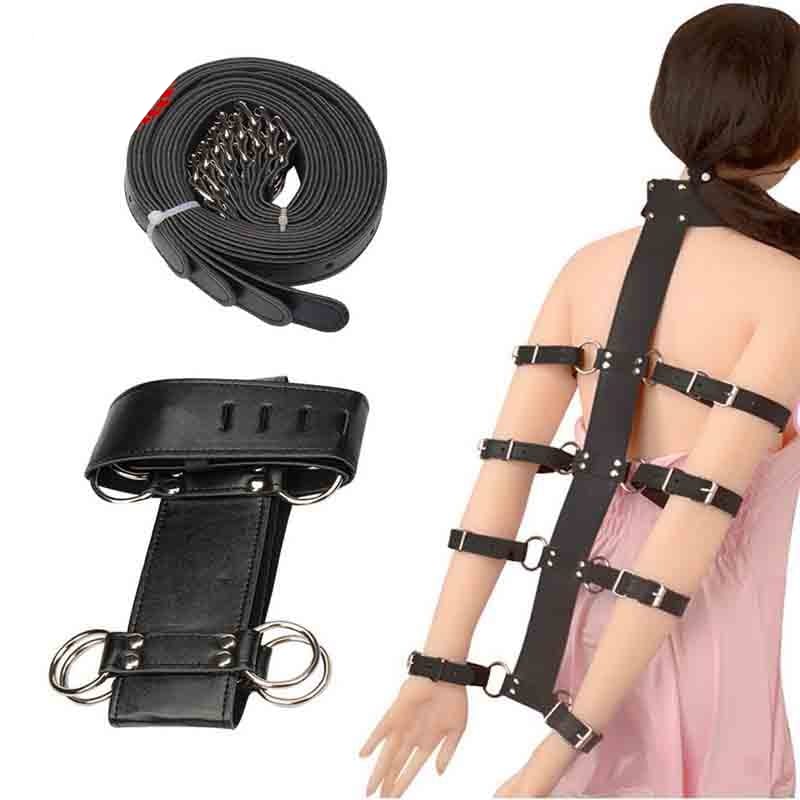 Arnés de cuello con herrajes de sometimiento en brazos–TQ